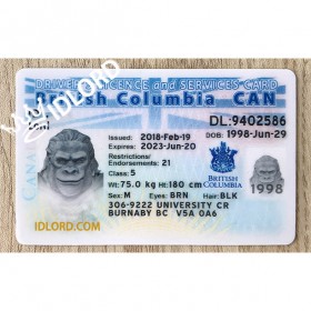 British Columbia scannable card